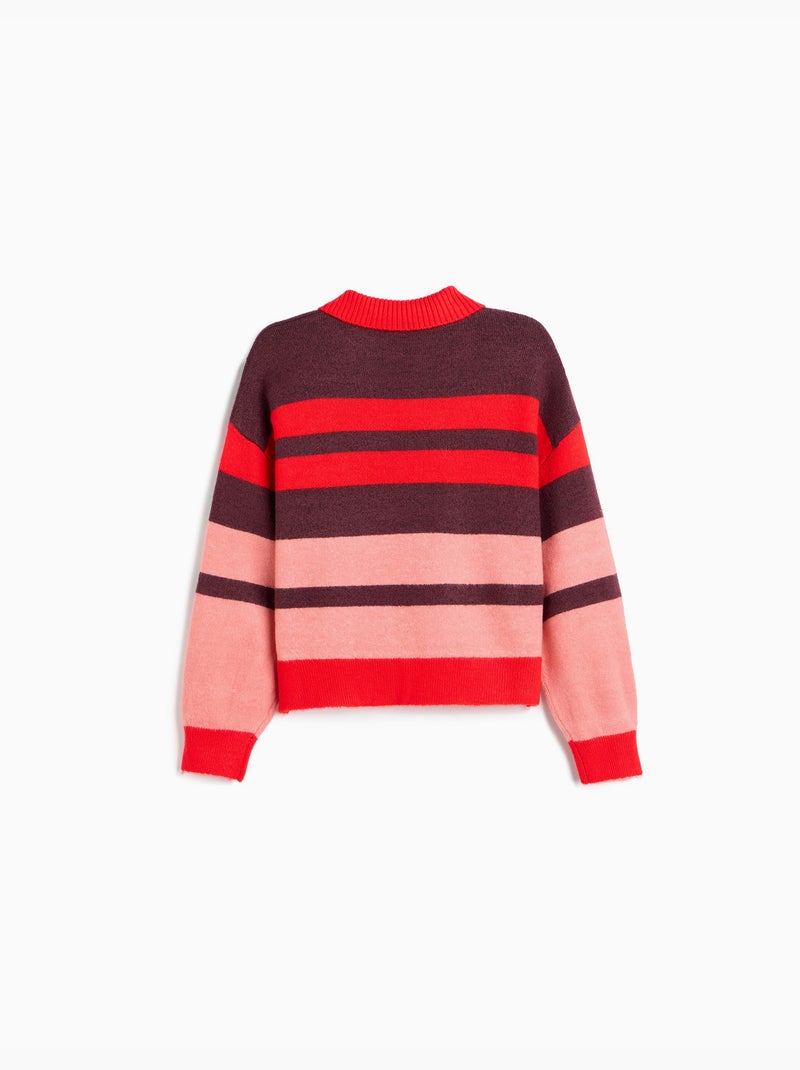 Maglia in tricot a righe, mo fashion Rosso - Kiabi