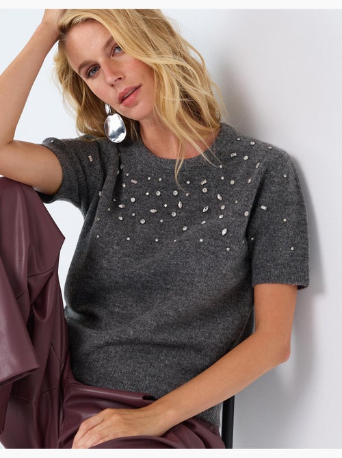 Maglia in tricot con strass, mo fashion - Kiabi Maglia in tricot con strass, mo fashion - Kiabi