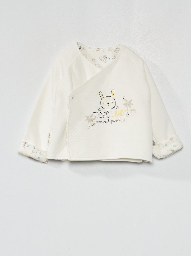 Maglia incrociata double face trapuntata Panna - Kiabi