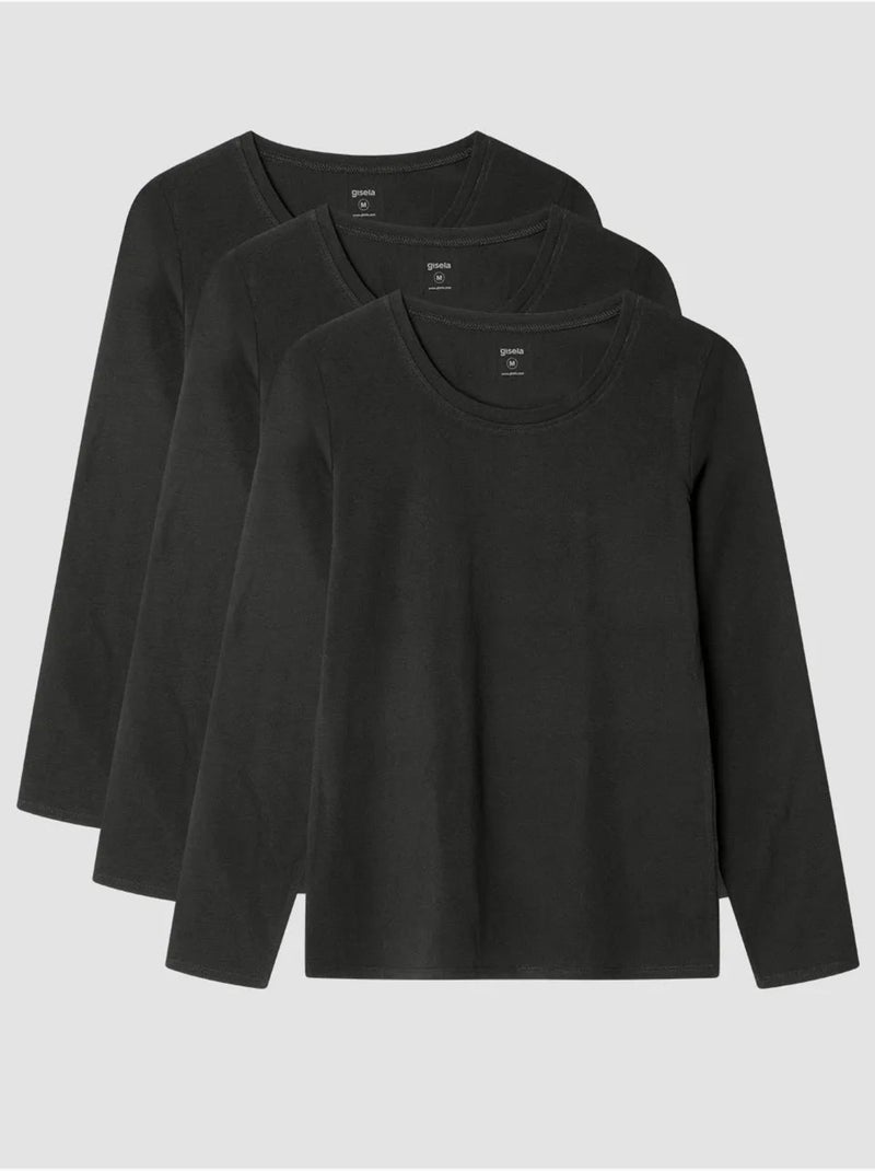 Maglia interna a maniche lunghe in cotone biologico Nero - Kiabi