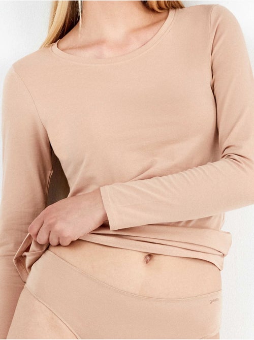 Maglia interna a maniche lunghe in cotone biologico - Kiabi Maglia interna a maniche lunghe in cotone biologico - Kiabi