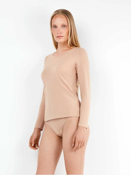 Maglia interna a maniche lunghe in cotone biologico - Kiabi Maglia interna a maniche lunghe in cotone biologico - Kiabi