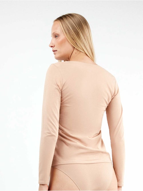 Maglia interna a maniche lunghe in cotone biologico - Kiabi Maglia interna a maniche lunghe in cotone biologico - Kiabi