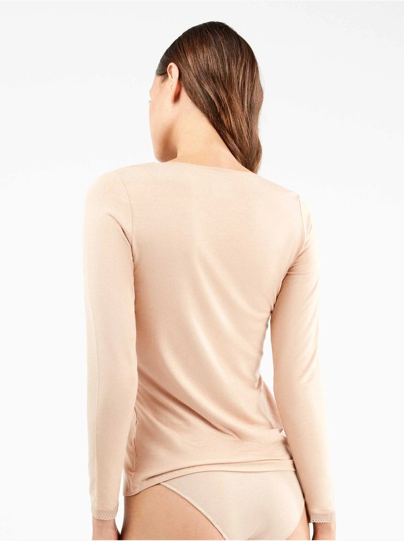 Maglia interna manica lunga modal lenzing Rosa - Kiabi
