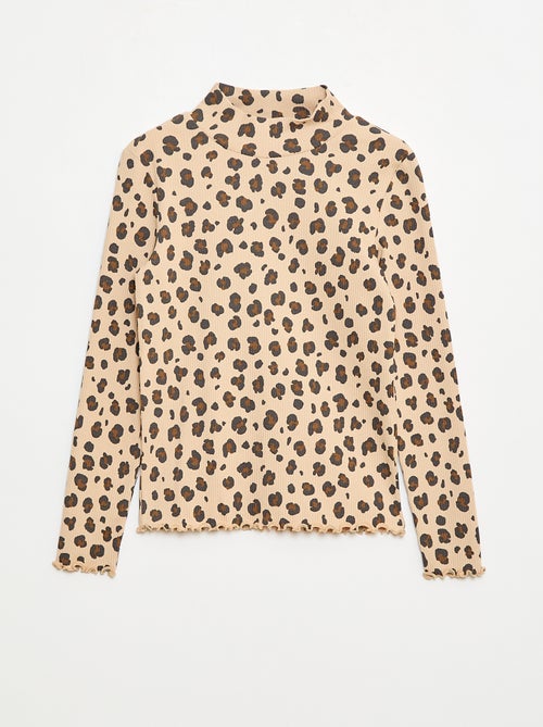 Maglia intima a collo alto in costina di cotone - Kiabi