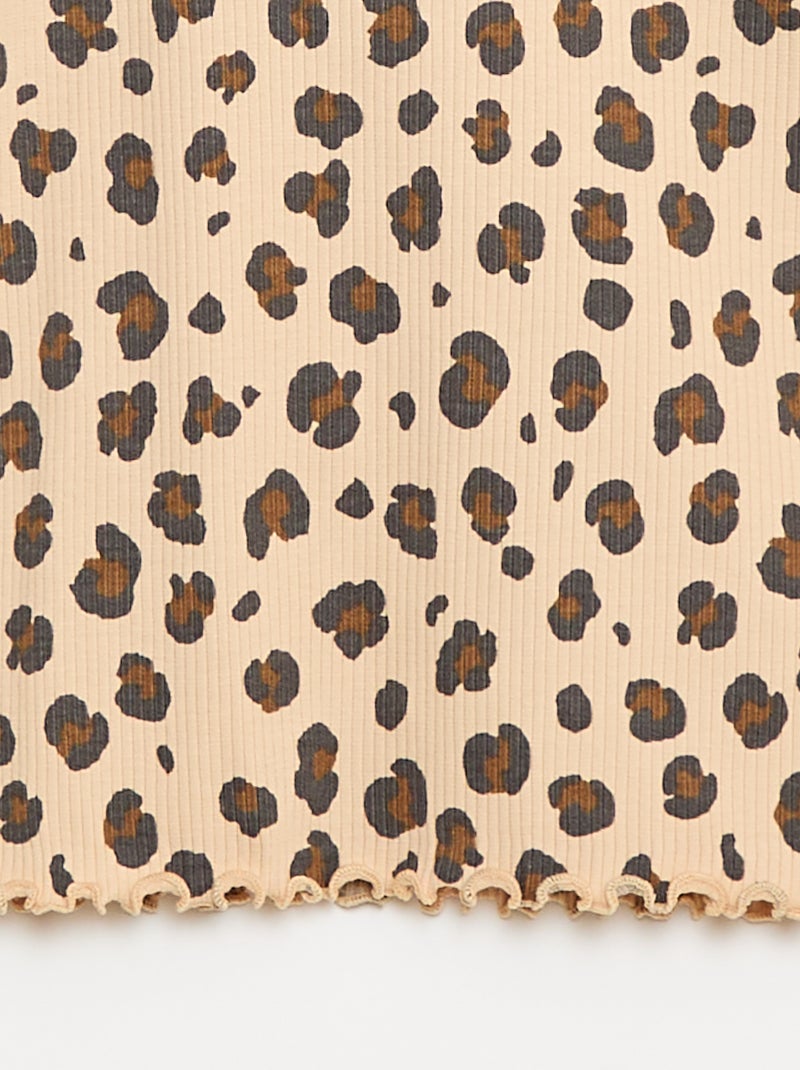 Maglia intima a collo alto in costina di cotone Beige - Kiabi