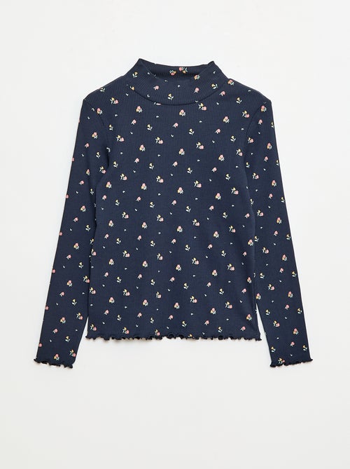 Maglia intima a collo alto in costina di cotone - Kiabi