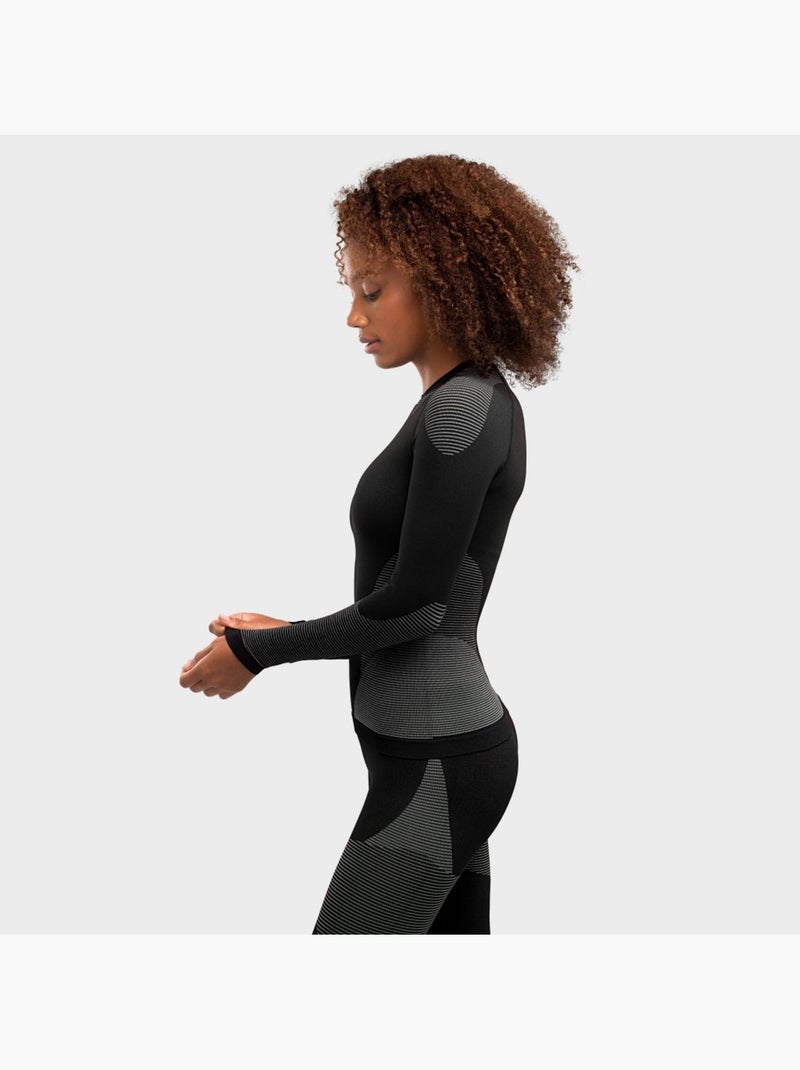 Maglia intima a compressione donna sport invernali donna drystone Nero - Kiabi