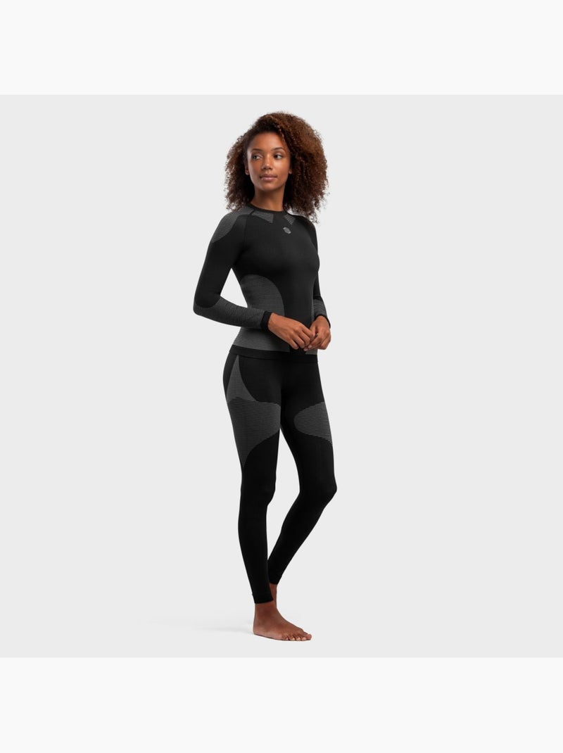 Maglia intima a compressione donna sport invernali donna drystone Nero - Kiabi