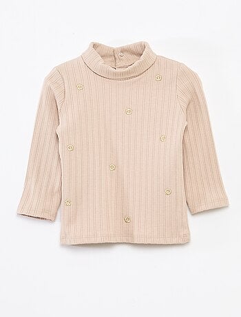 Maglia intima a costine con fiori fantasia in cotone