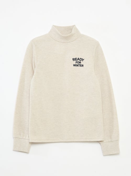 Maglia intima con ricamo in cotone tinta unita - Kiabi