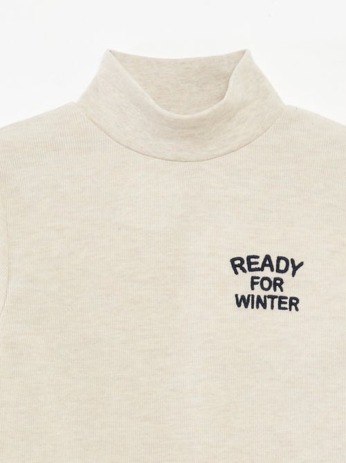 Maglia intima con ricamo in cotone tinta unita - Kiabi