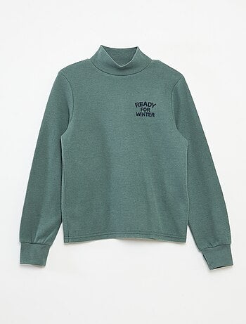 Maglia intima con ricamo in cotone tinta unita