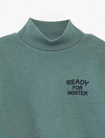 Maglia intima con ricamo in cotone tinta unita