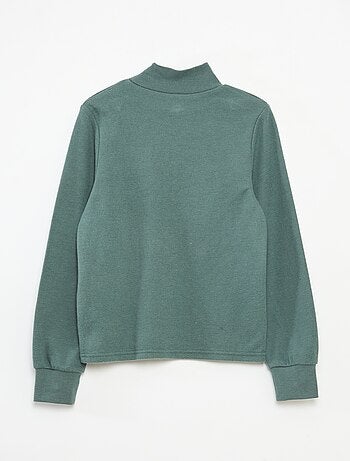 Maglia intima con ricamo in cotone tinta unita