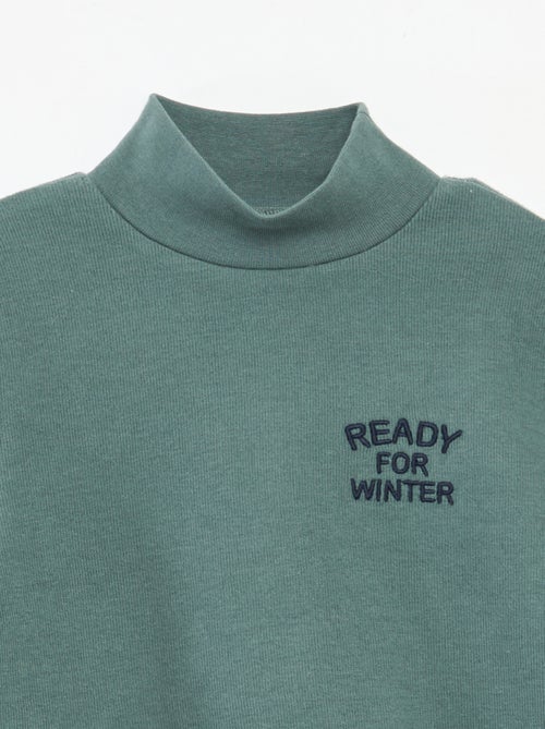 Maglia intima con ricamo in cotone tinta unita - Kiabi