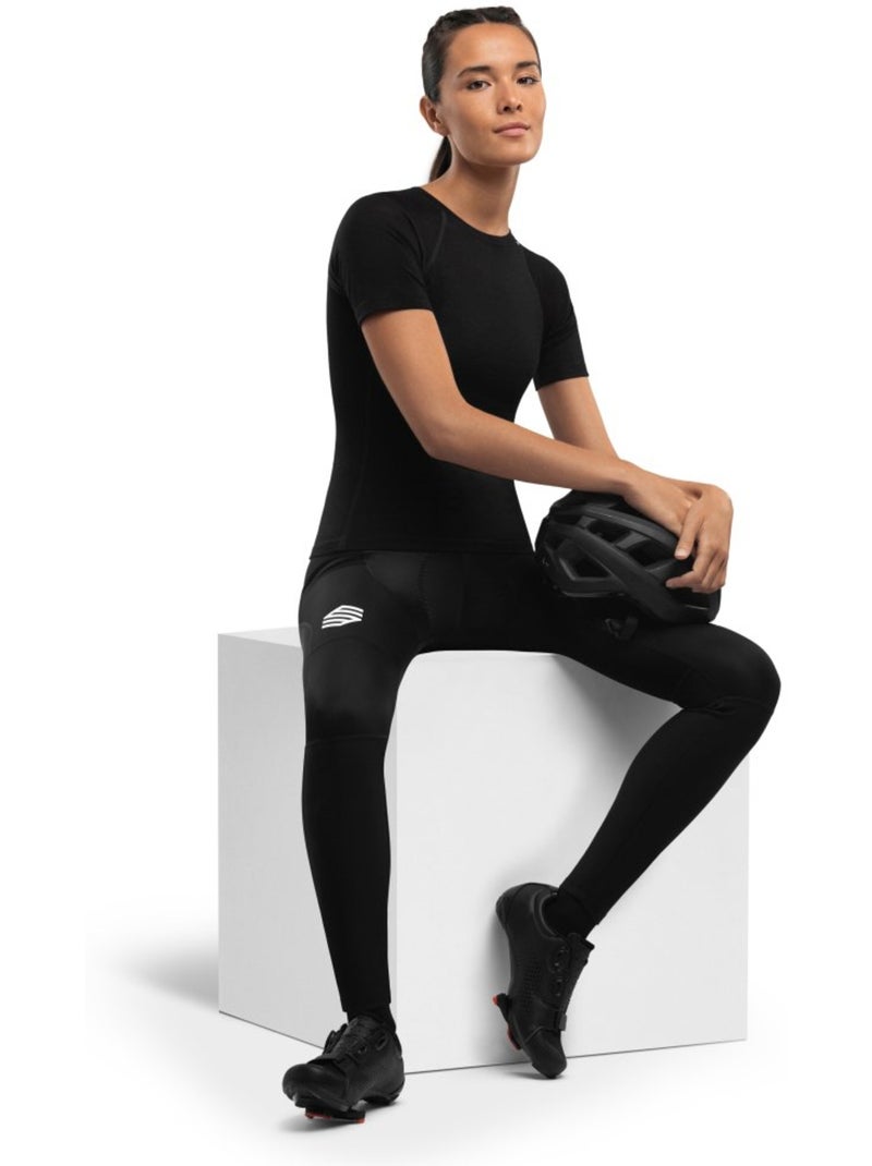 Maglia intima da ciclismo in lana donna ciclismo donna srx premium skin Nero - Kiabi