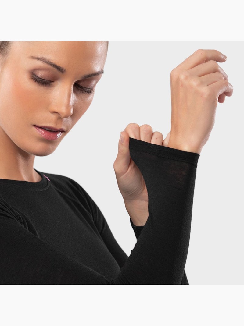Maglia intima da ciclismo in lana donna ciclismo donna srx team Nero - Kiabi