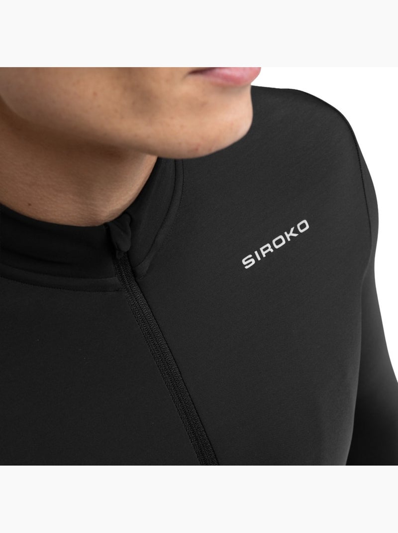 Maglia invernale termica da ciclismo da uomo ciclismo uomo dw grotto Nero - Kiabi