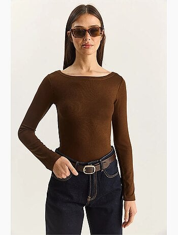 Maglia manica lunga basica aderente lucci