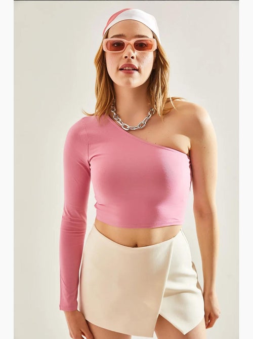Maglia manica lunga corta collo asimmetrico lucci - Kiabi Maglia manica lunga corta collo asimmetrico lucci - Kiabi