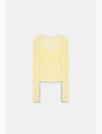 Maglia manica lunga scollo v pizzo dilvin