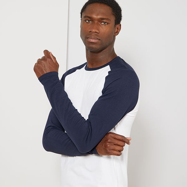 maglia blu maniche lunghe