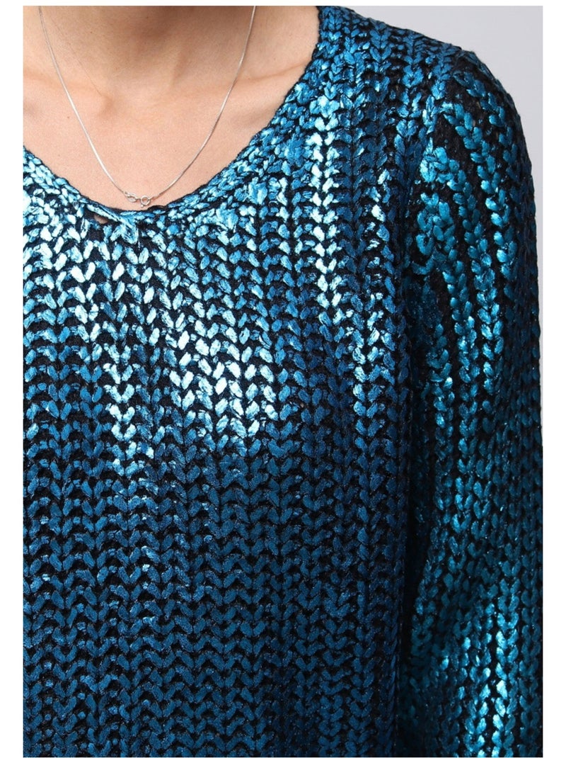 Maglia metallica con scollo a V Kebello Blu - Kiabi