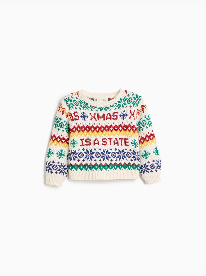 Maglia natalizia in tricot, mo fashion Ecru - Kiabi