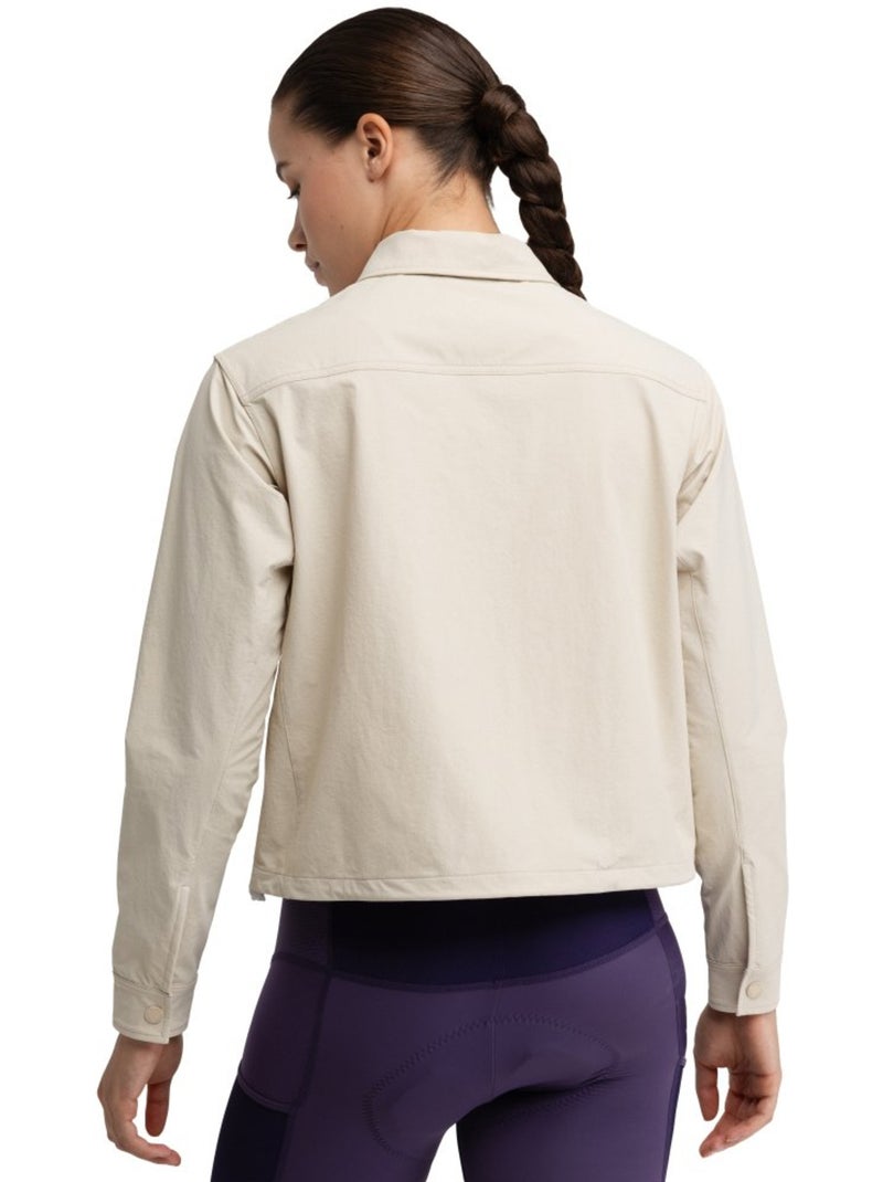 Maglia overshirt estiva da ciclismo gravel da donna ciclismo donna emberly Beige - Kiabi