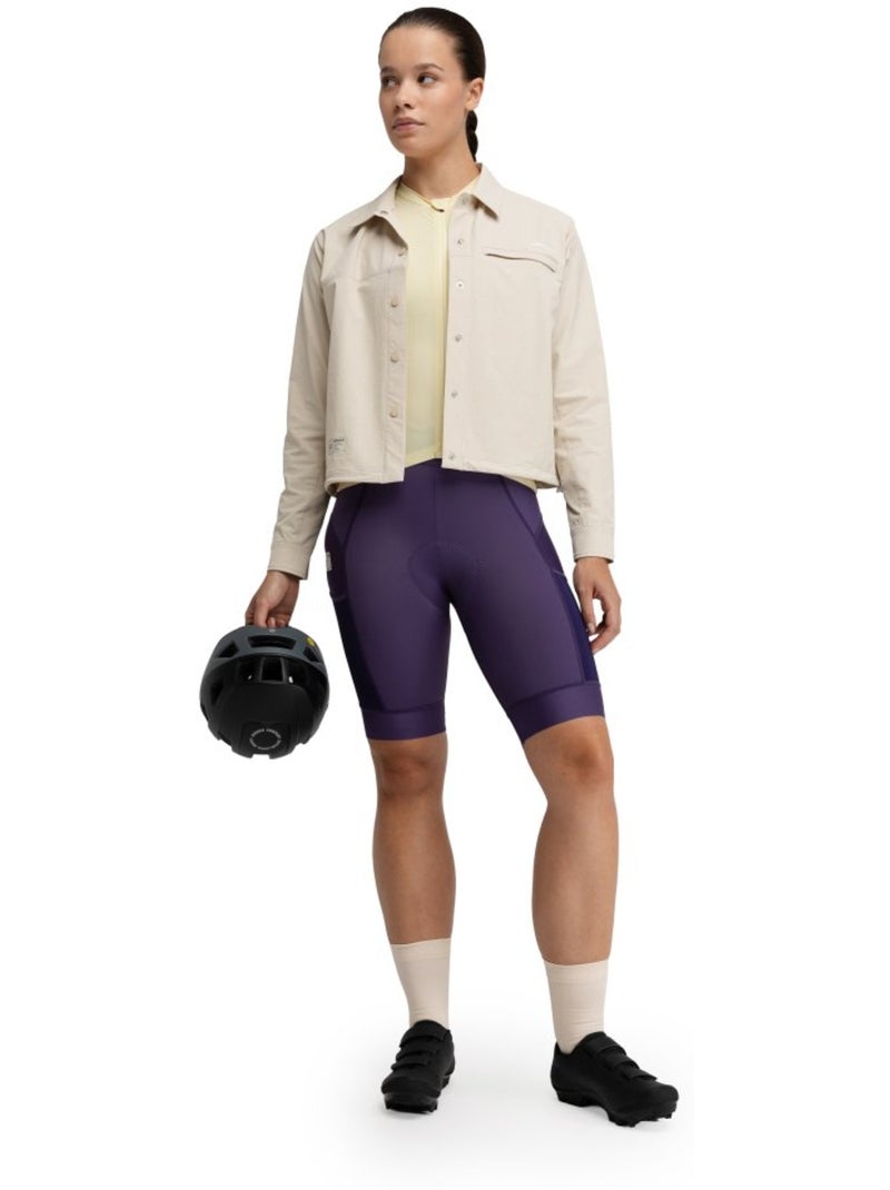 Maglia overshirt estiva da ciclismo gravel da donna ciclismo donna emberly Beige - Kiabi