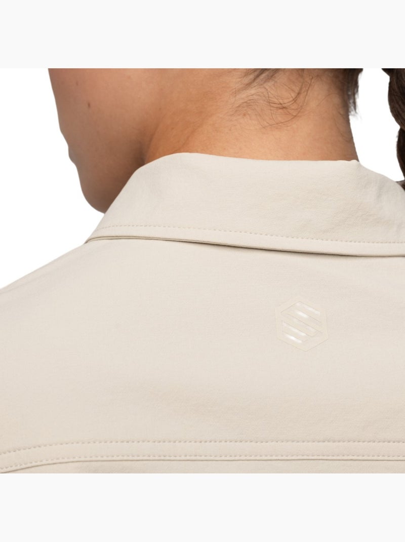 Maglia overshirt estiva da ciclismo gravel da donna ciclismo donna emberly Beige - Kiabi
