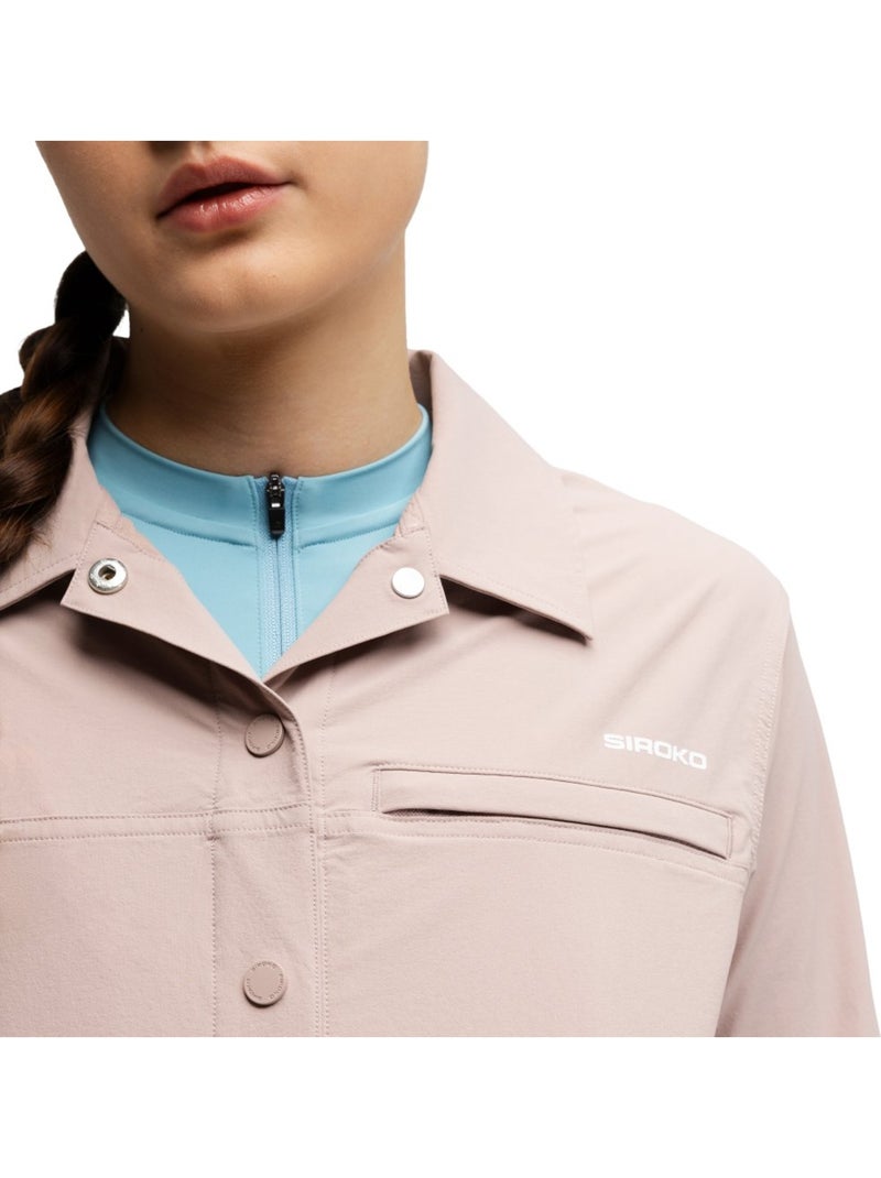 Maglia overshirt estiva da ciclismo gravel da donna ciclismo donna emberly Marrone - Kiabi