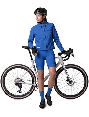 Maglia overshirt estiva da ciclismo gravel da donna ciclismo donna emberly-w blu