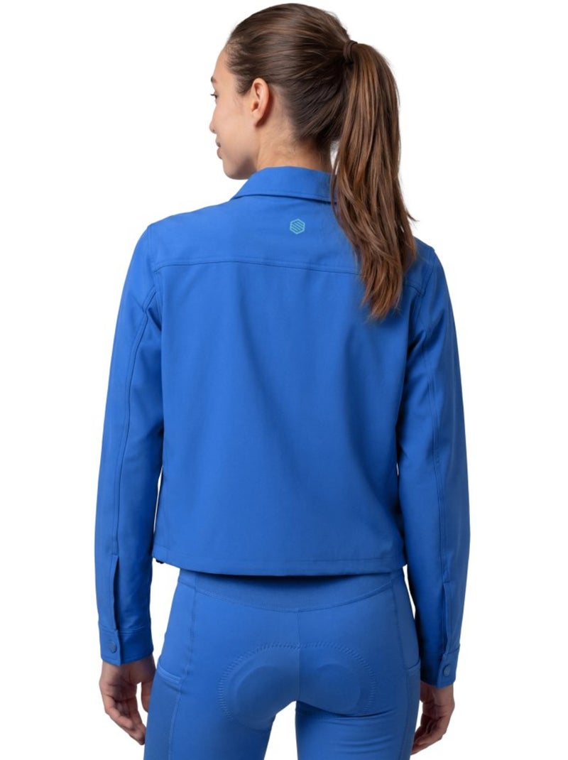 Maglia overshirt estiva da ciclismo gravel da donna ciclismo donna emberly-w blu Blu - Kiabi