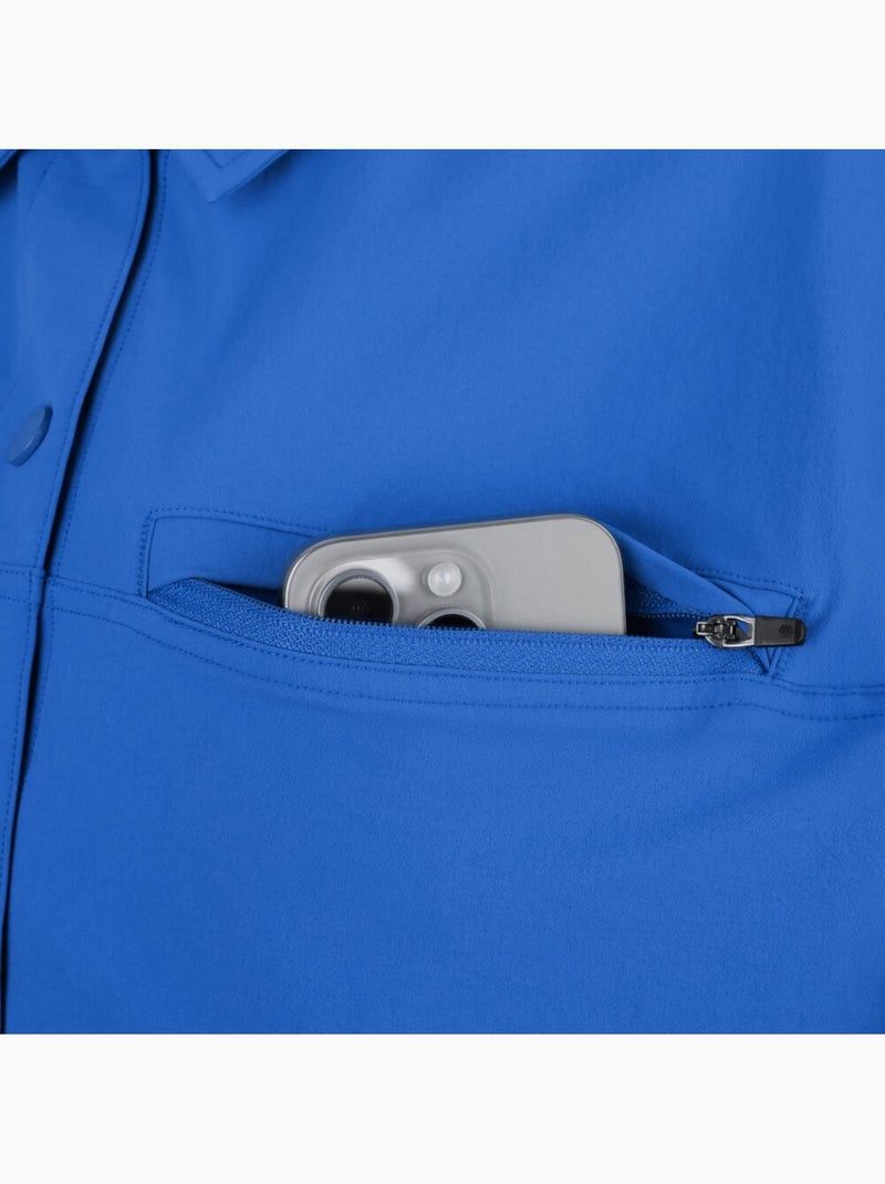 Maglia overshirt estiva da ciclismo gravel da donna ciclismo donna emberly-w blu Blu - Kiabi