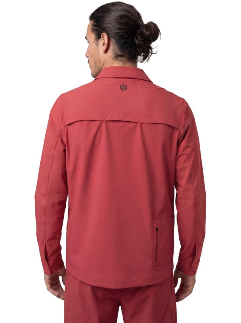 Maglia overshirt estiva da ciclismo gravel da uomo ciclismo uomo stoneway Rosso - Kiabi