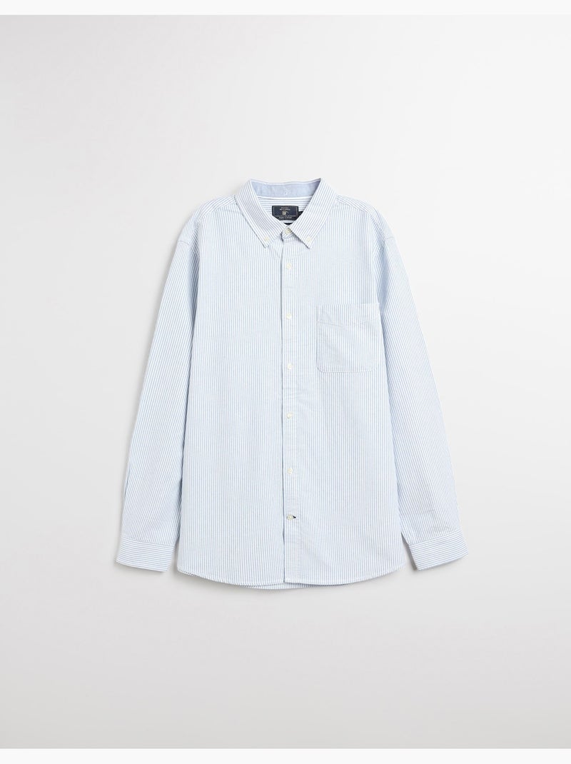 Maglia Oxford a maniche lunghe da uomo a righe, MO Fashion Blu - Kiabi