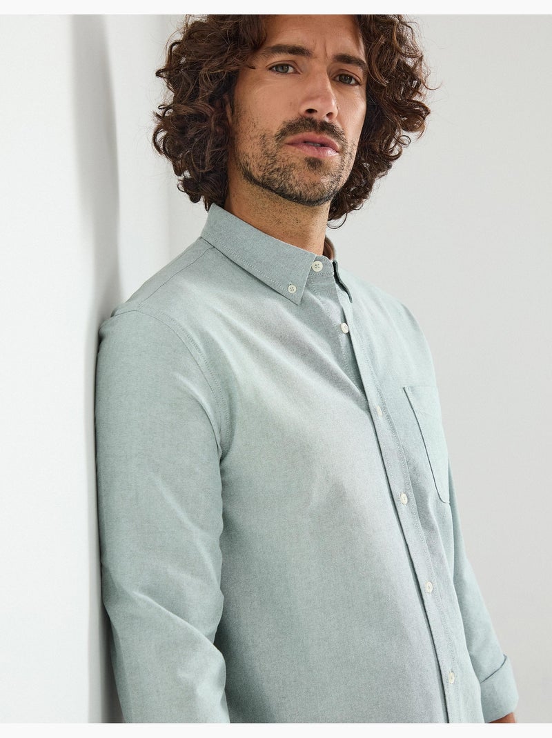 Maglia Oxford a maniche lunghe, MO Fashion Verde - Kiabi