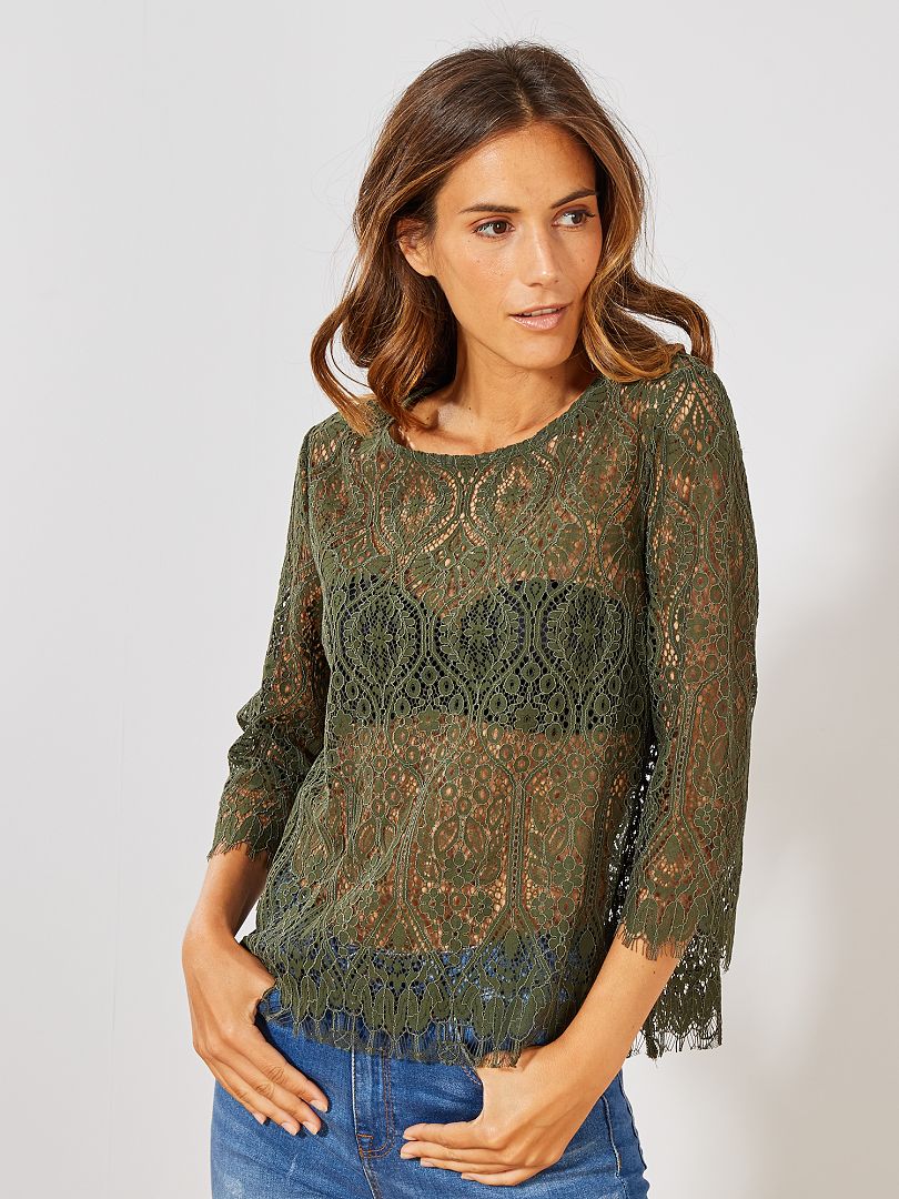 Lefties T-shirt MODA DONNA Camicie & T-shirt In pizzo sconto 55% Verde L 