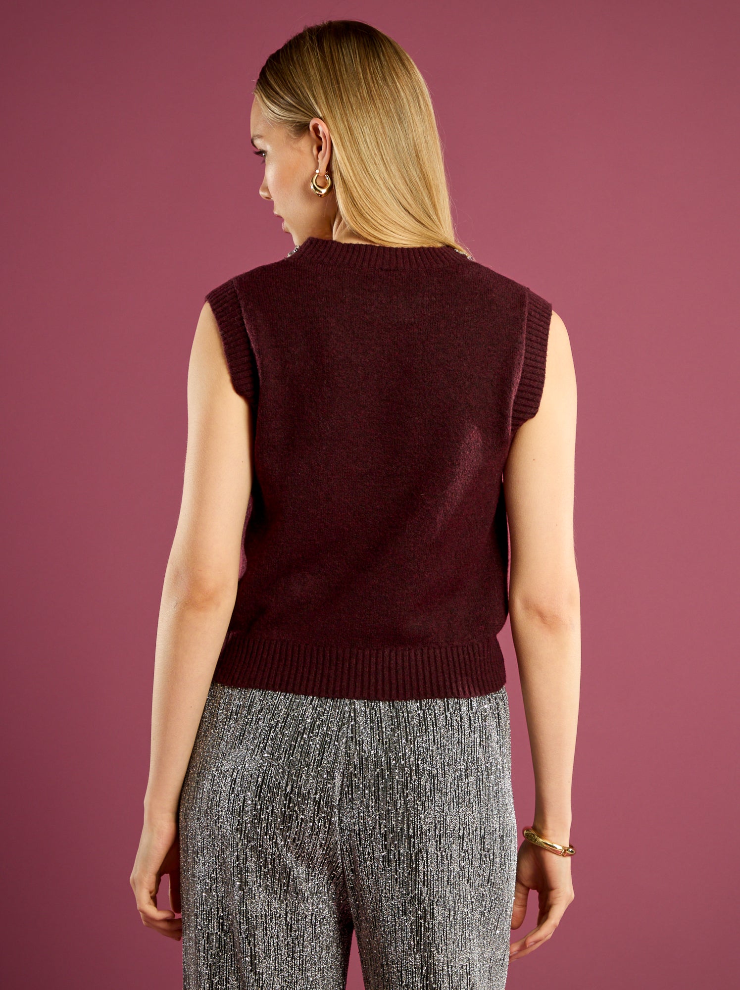 Mango - Top In Maglia Bianco Senza Maniche Con Spalle Imbottite | ASOS