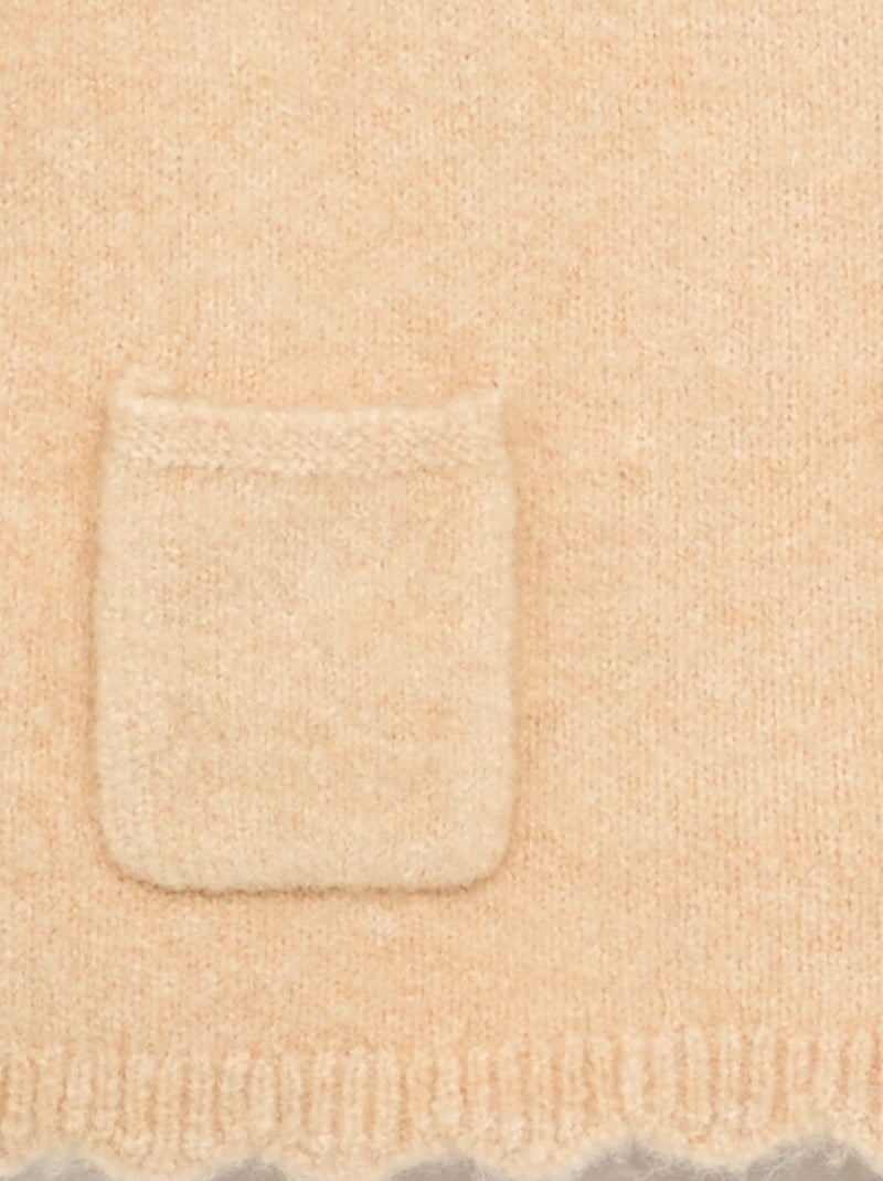 Maglia senza maniche con sciarpa rimovibile Beige - Kiabi