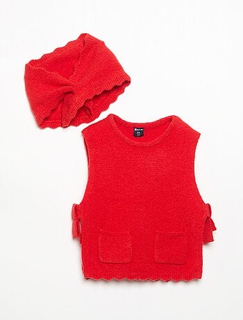 Maglia senza maniche con sciarpa rimovibile