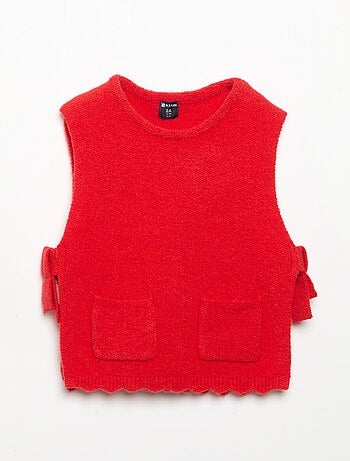 Maglia senza maniche con sciarpa rimovibile