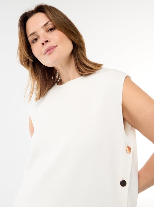 Maglia smanicata con bottoni dorati sul lato - Kiabi