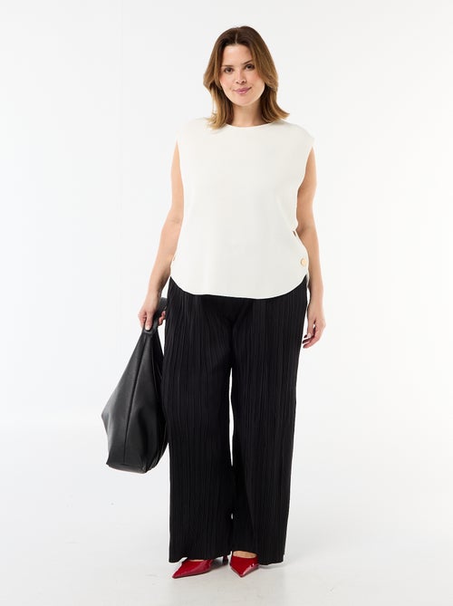 Maglia smanicata con bottoni dorati sul lato - Kiabi