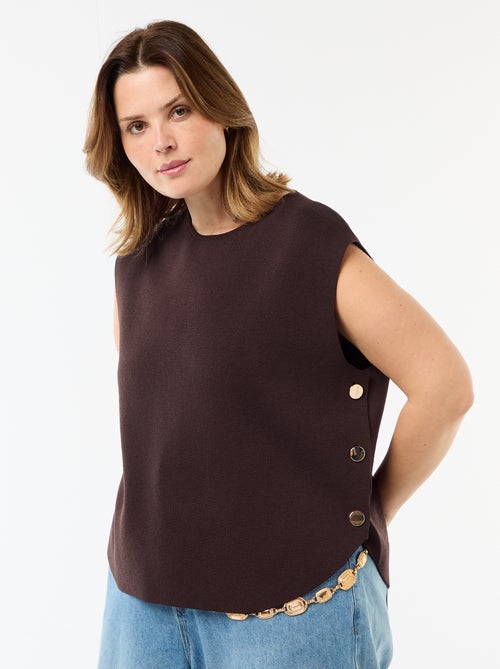 Maglia smanicata con bottoni dorati sul lato - Kiabi