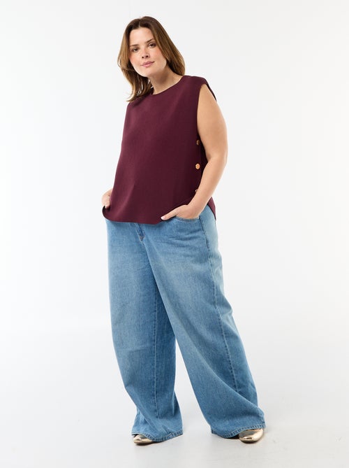 Maglia smanicata con bottoni dorati sul lato - Kiabi