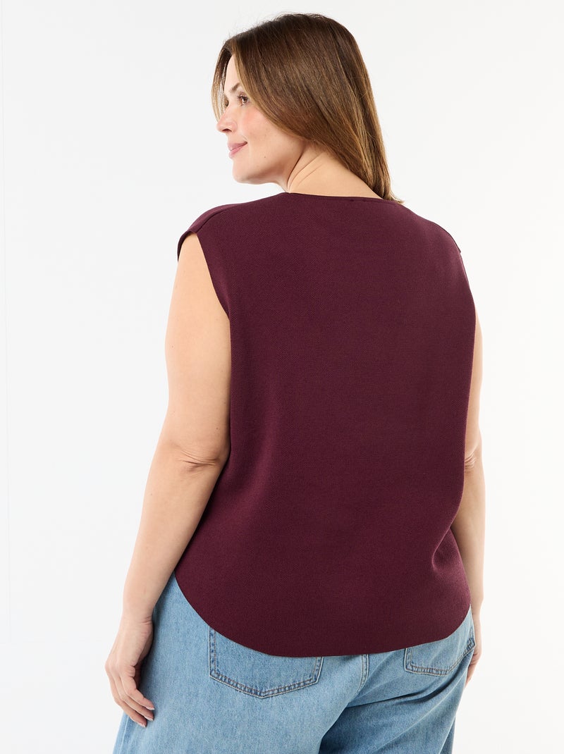 Maglia smanicata con bottoni dorati sul lato Rosso - Kiabi