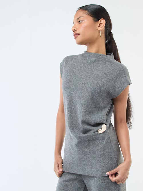 Maglia smanicata con collo alto - Kiabi